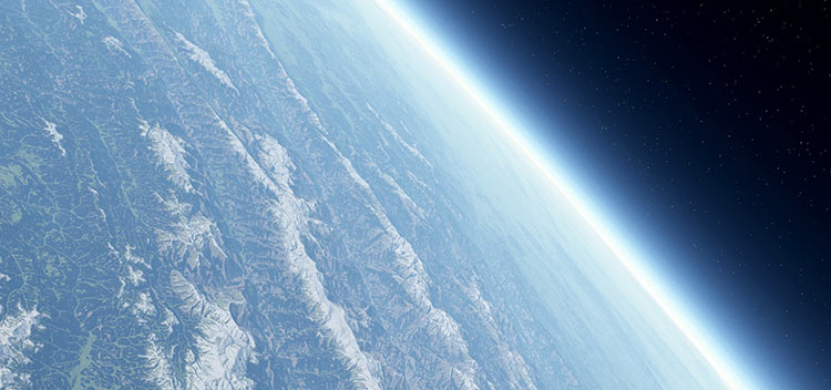俯瞰地球宇宙蓝色天际海报banner摄影风景