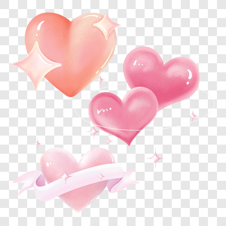 粉色爱心情侣告白情人节设计元素