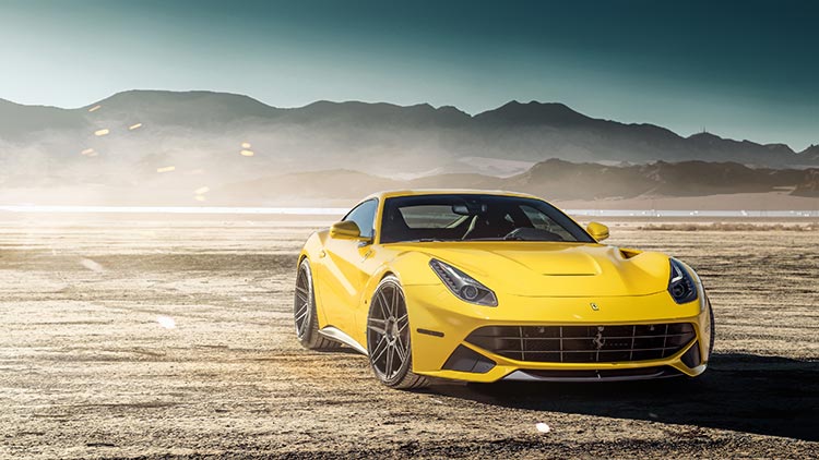 法拉利Ferrari F12berlinetta黄色跑车4k壁纸